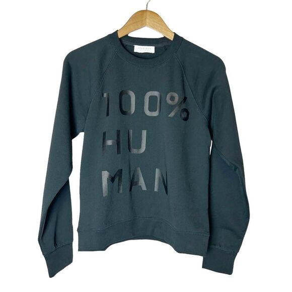 Everlane NWOT 100% Human Black Sweatshirt Size Small - Picture 2 of 6